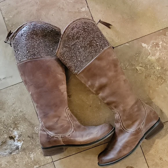 Corral light brown leather boots 8 - Picture 1 of 10
